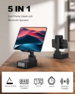 Enceinte Bluetooth 5 en 1 — Réveil, Chargeur sans fil & Support téléphone. Idée cadeau originale et utile. – Image 3
