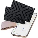 KEYSMART SmartCard Tracker GPS de Portefeuille, Rechargeable et réutilisable, Trou pour Porte-clés, Fonctionne avec l’Application Apple Find My, localisateur d’Objets (Noir, Pack de 3) – Image 2