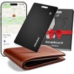 KEYSMART SmartCard Tracker GPS de Portefeuille, Rechargeable et réutilisable, Trou pour Porte-clés, Fonctionne avec l’Application Apple Find My, localisateur d’Objets (Noir, Pack de 3)