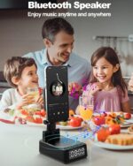 Enceinte Bluetooth 5 en 1 — Réveil, Chargeur sans fil & Support téléphone. Idée cadeau originale et utile. – Image 4
